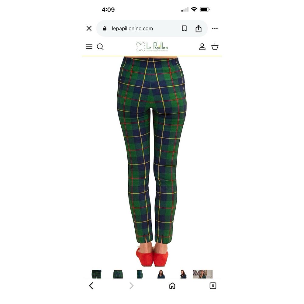 Gretchen Scott Gripeless Pull On Pant - Plaidly Cooper Green Multi Sz Large - Picture 3 of 12